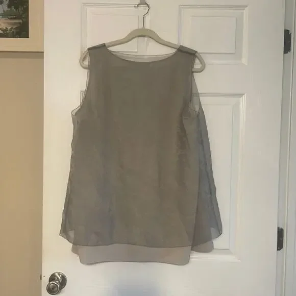 Simply Vera Vera Wang sequined tank w/ tulle overlay size XL - Picture 4 of 13